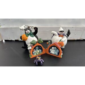 Halloween Ceramic Pumpkin Ghost , Cat and Spider